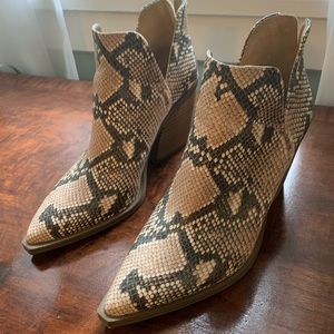 Vince Camino Snakeskin Booties
